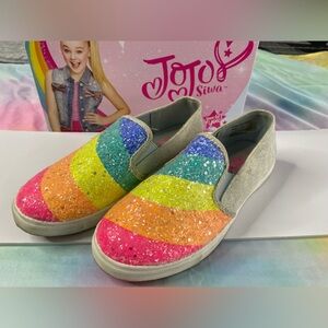 JoJo Siwa Kids Glitter Rainbow Slip-on shoes Size 2